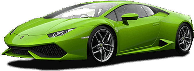 Πλάγια όψη πράσινης Lamborghini Huracan Evo Ταπετσαρία