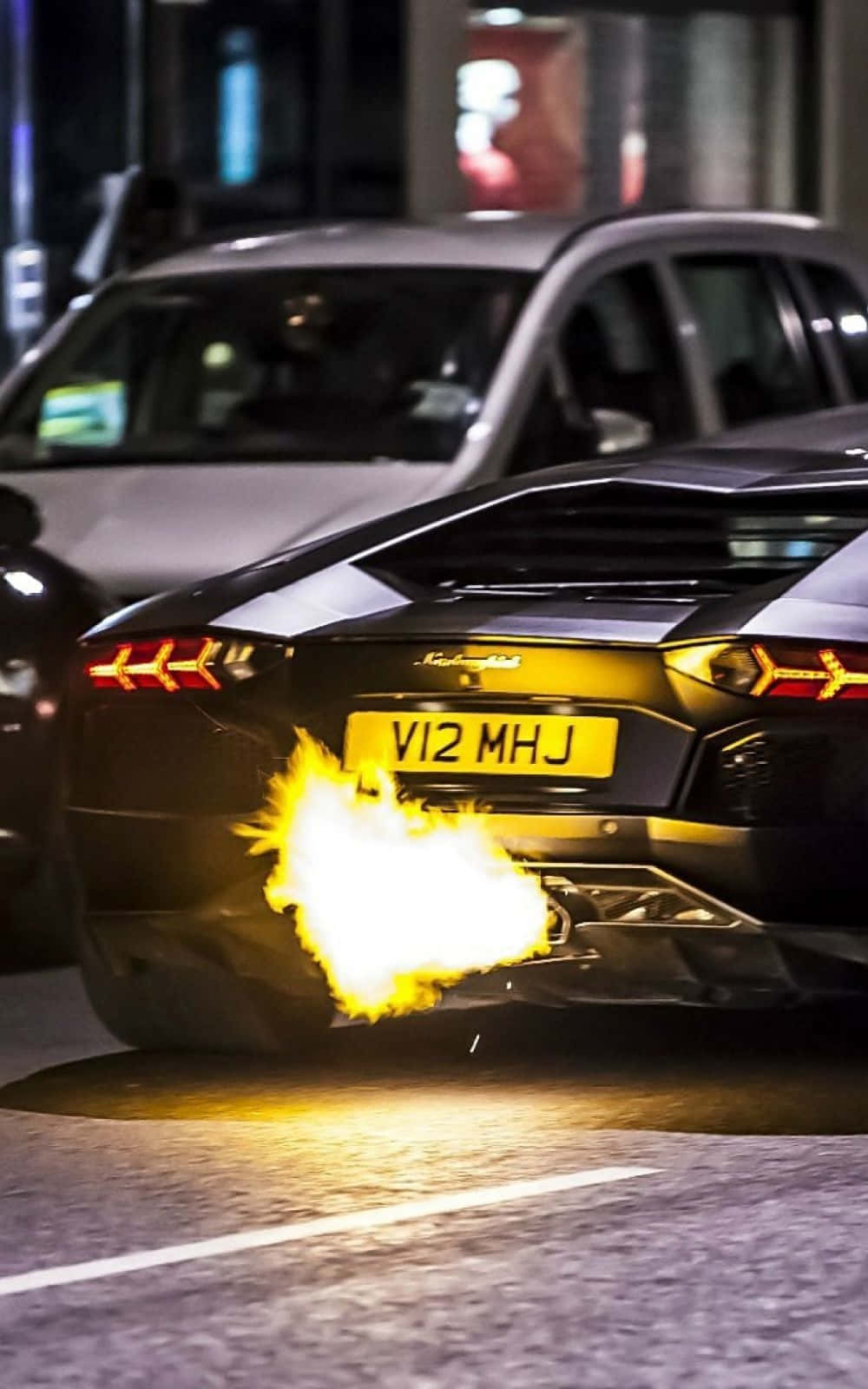 Αθλητικό Αυτοκίνητο Στο Δρόμο Lamborghini Τηλέφωνο Ταπετσαρία