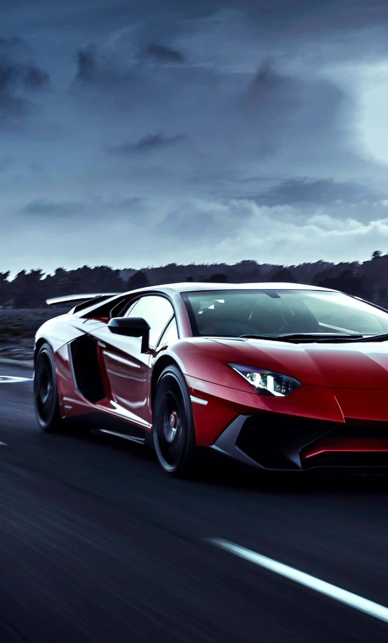 Αυτοκίνητο σε Βροχερή Μέρα Lamborghini Κινητό Ταπετσαρία