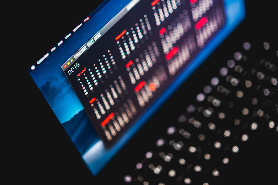 Ημερολόγιο Laptop 2018 Σκοτεινή Λειτουργία Ταπετσαρία