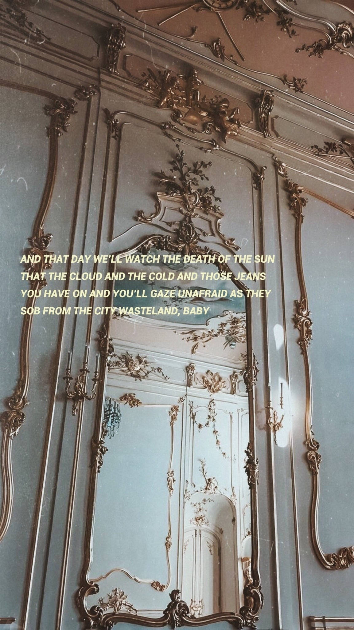 Αισθητικό Βασιλικό Καθρέφτης Light Academia Ταπετσαρία