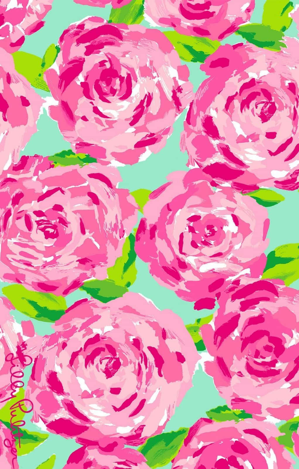 Κομψό μοτίβο Lilly Pulitzer σε ζωηρά χρώματα Ταπετσαρία