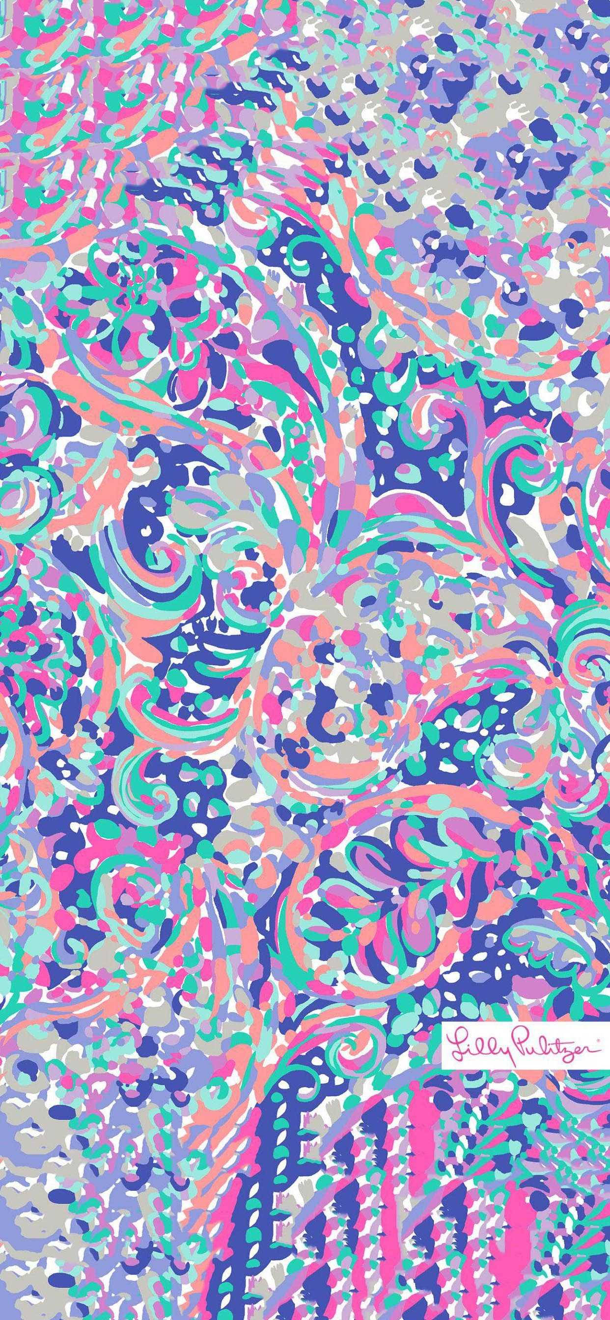 Lilly Pulitzer Μωβ Αφηρημένη Τέχνη Ταπετσαρία