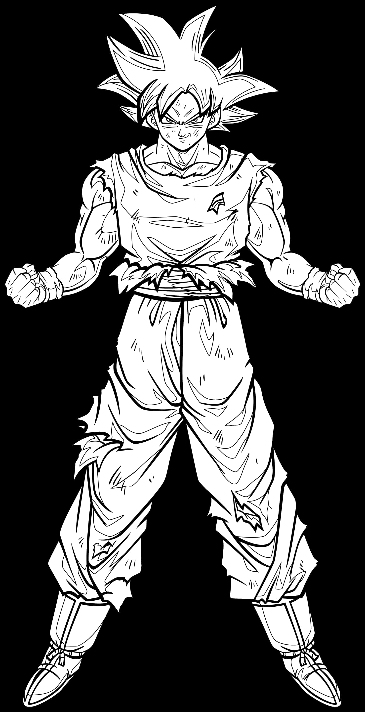 Line Art του Goku σε Ultra Instinct Ταπετσαρία