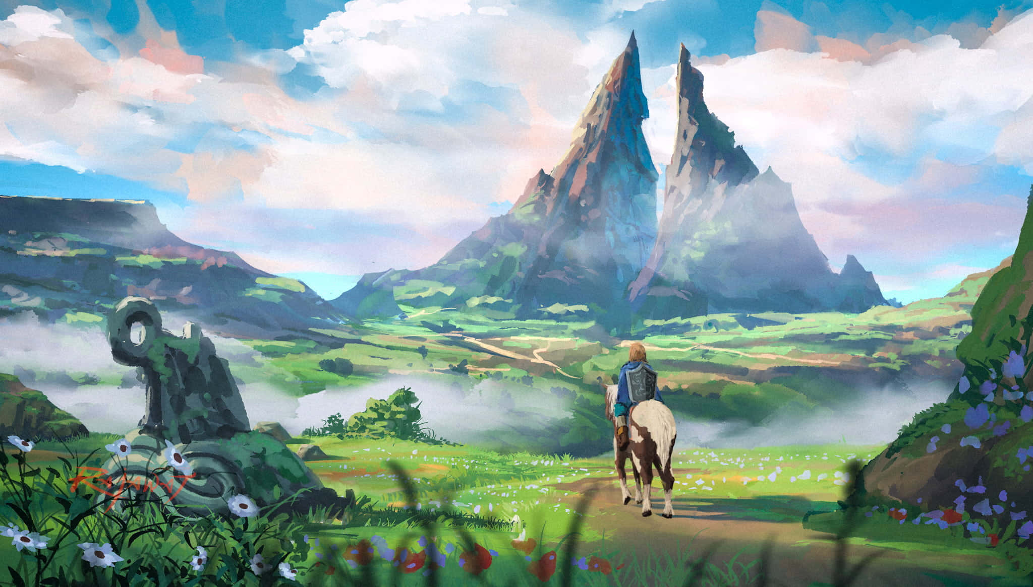 Ο Link και το Τρίδυμο της Σοφίας από τη σειρά The Legend of Zelda Ταπετσαρία