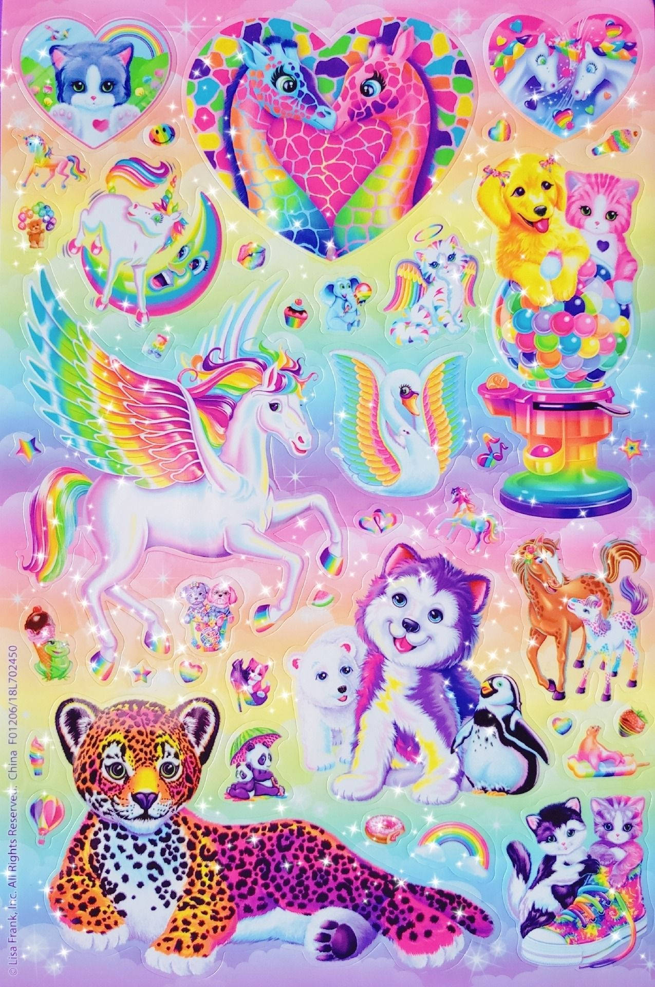 Αυτοκόλλητα με Χαρακτήρες Lisa Frank Ταπετσαρία