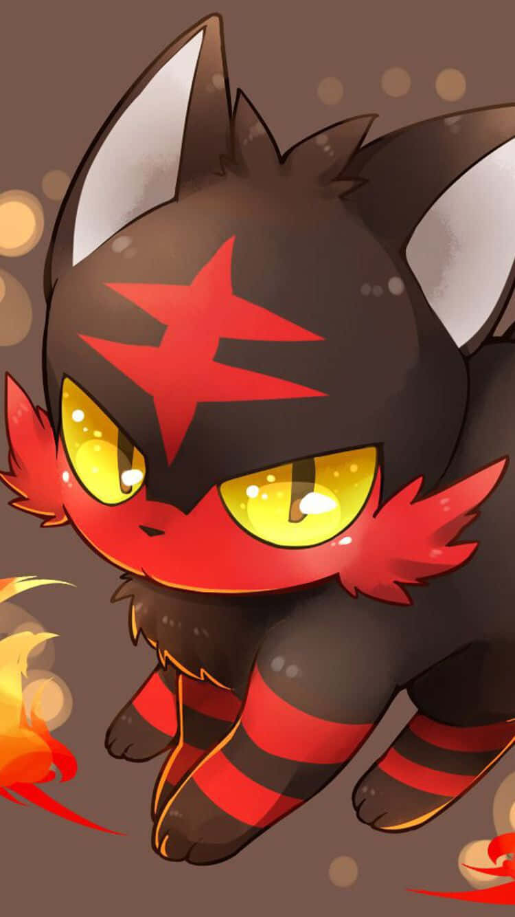 Litten σε Καφέ Φόντο Ταπετσαρία