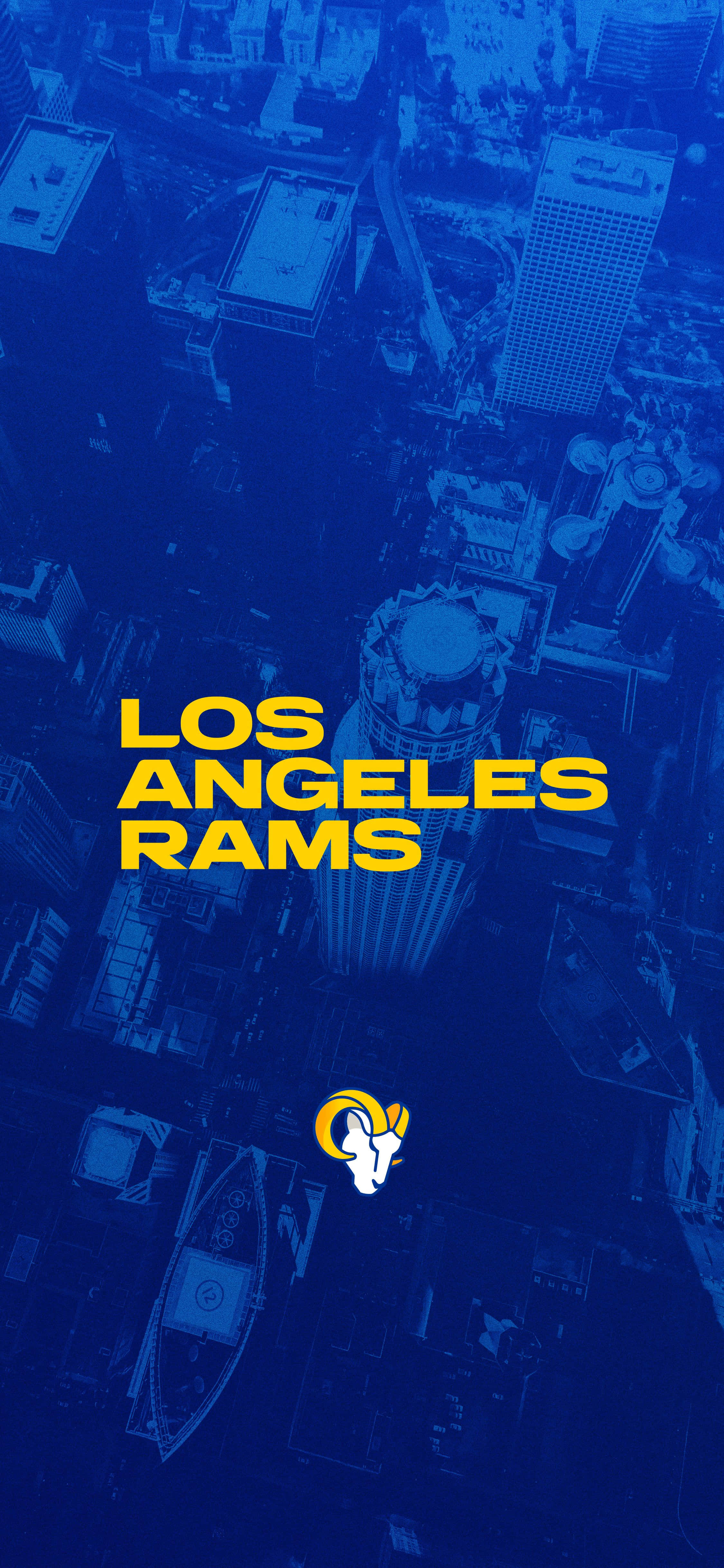 Ένα μπλε και κίτρινο φόντο με τις λέξεις Los Angeles Rams Ταπετσαρία