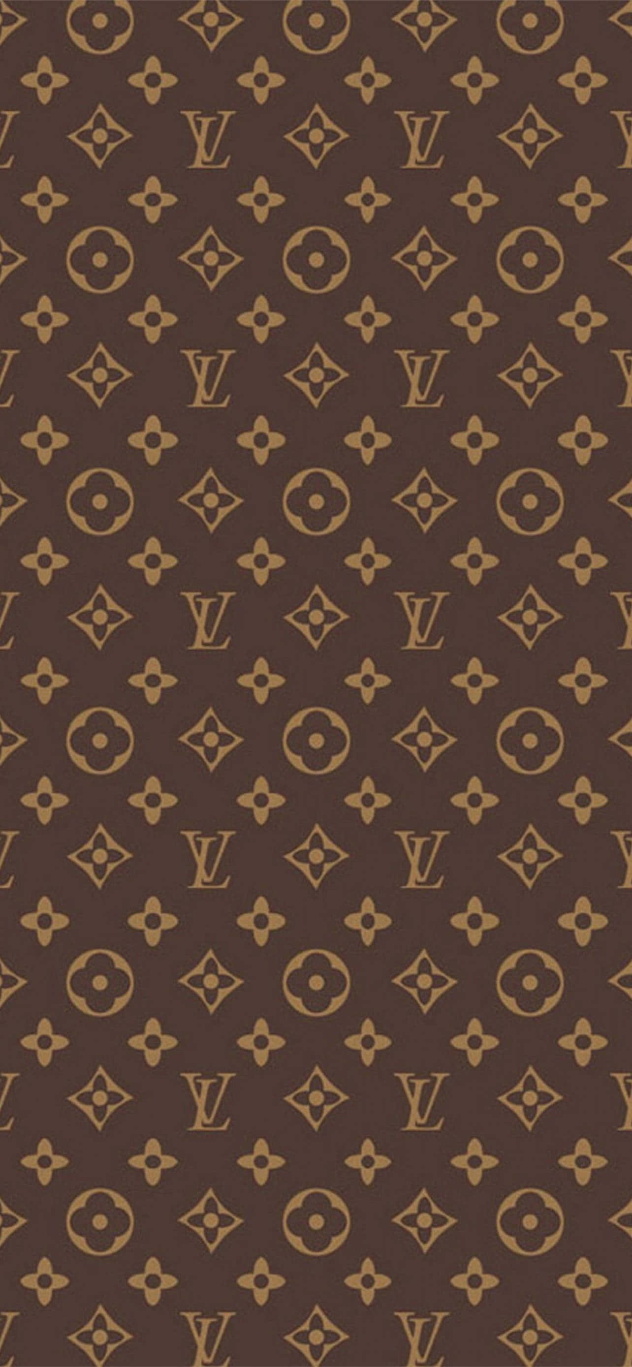 μοτίβο μονόγραμμα louis vuitton σε καφέ και χρυσό Ταπετσαρία