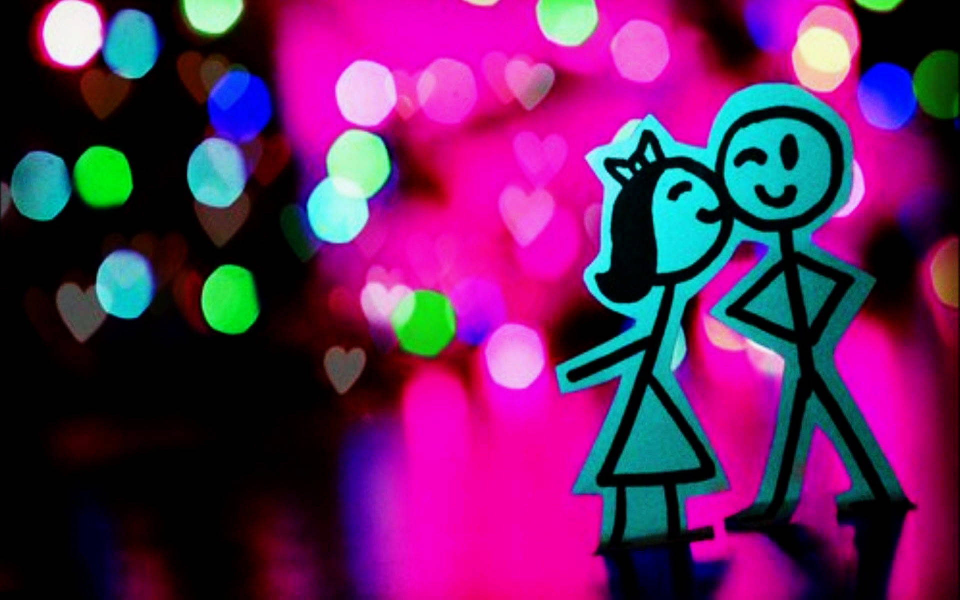 Χαριτωμένο Love Paper Stickman Ταπετσαρία