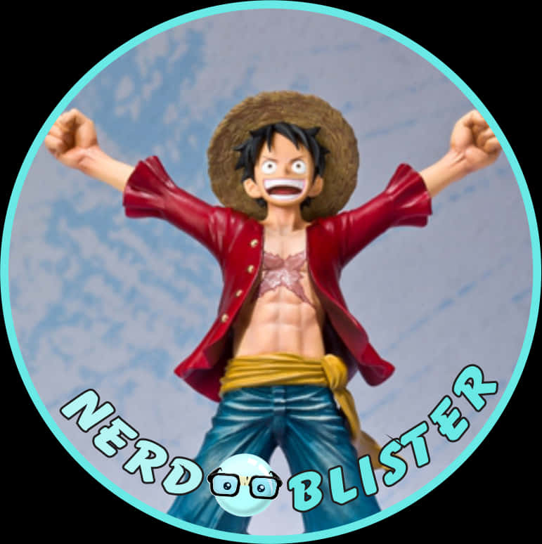 Ενθουσιασμένη Φιγούρα Luffy σε Προβολή Ταπετσαρία