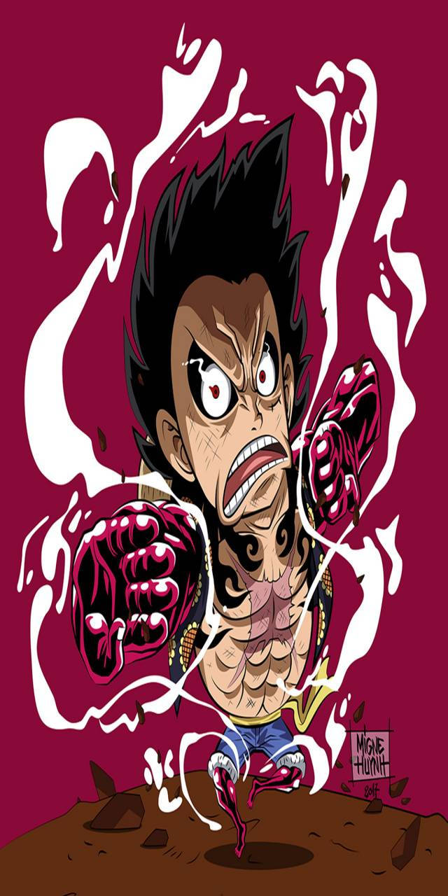 Luffy Gear 4 Παραμορφωμένη Τέχνη Ταπετσαρία