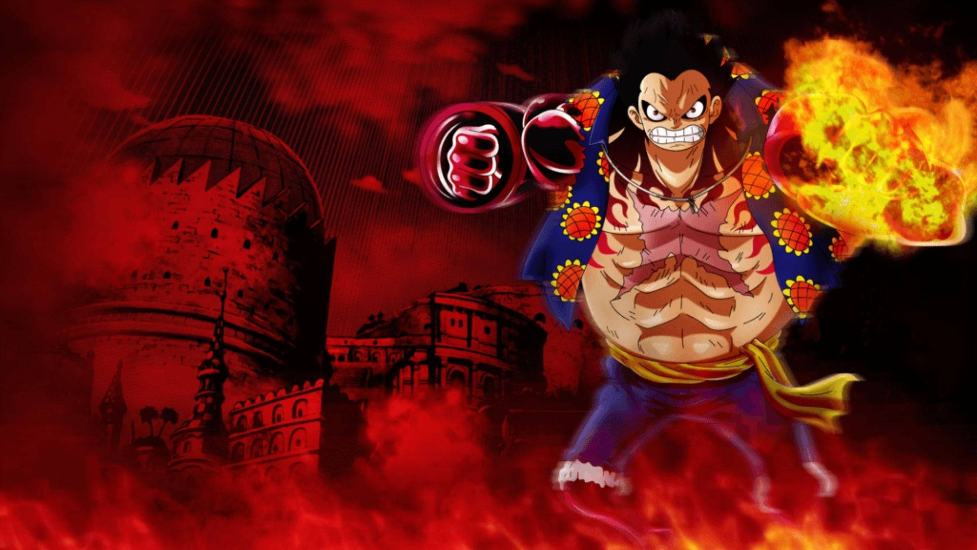 Luffy Gear 4 Φλεγόμενο Κάστρο Ταπετσαρία