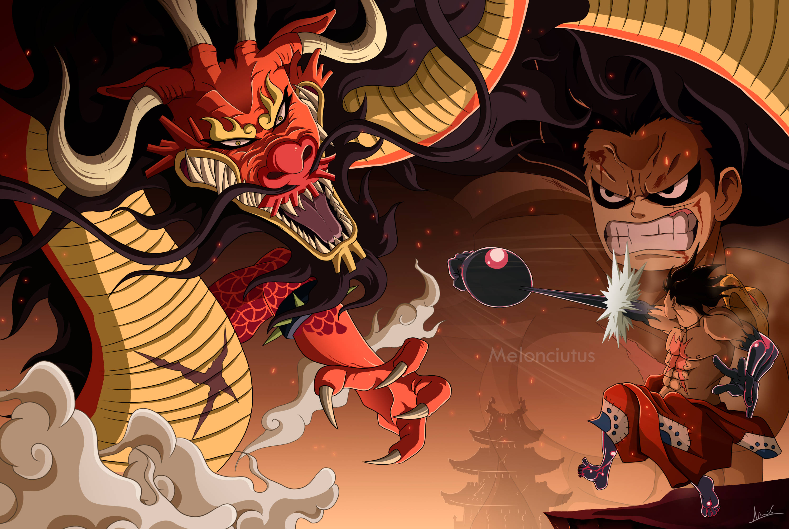 Luffy Gear 4 εναντίον Kaido Ταπετσαρία
