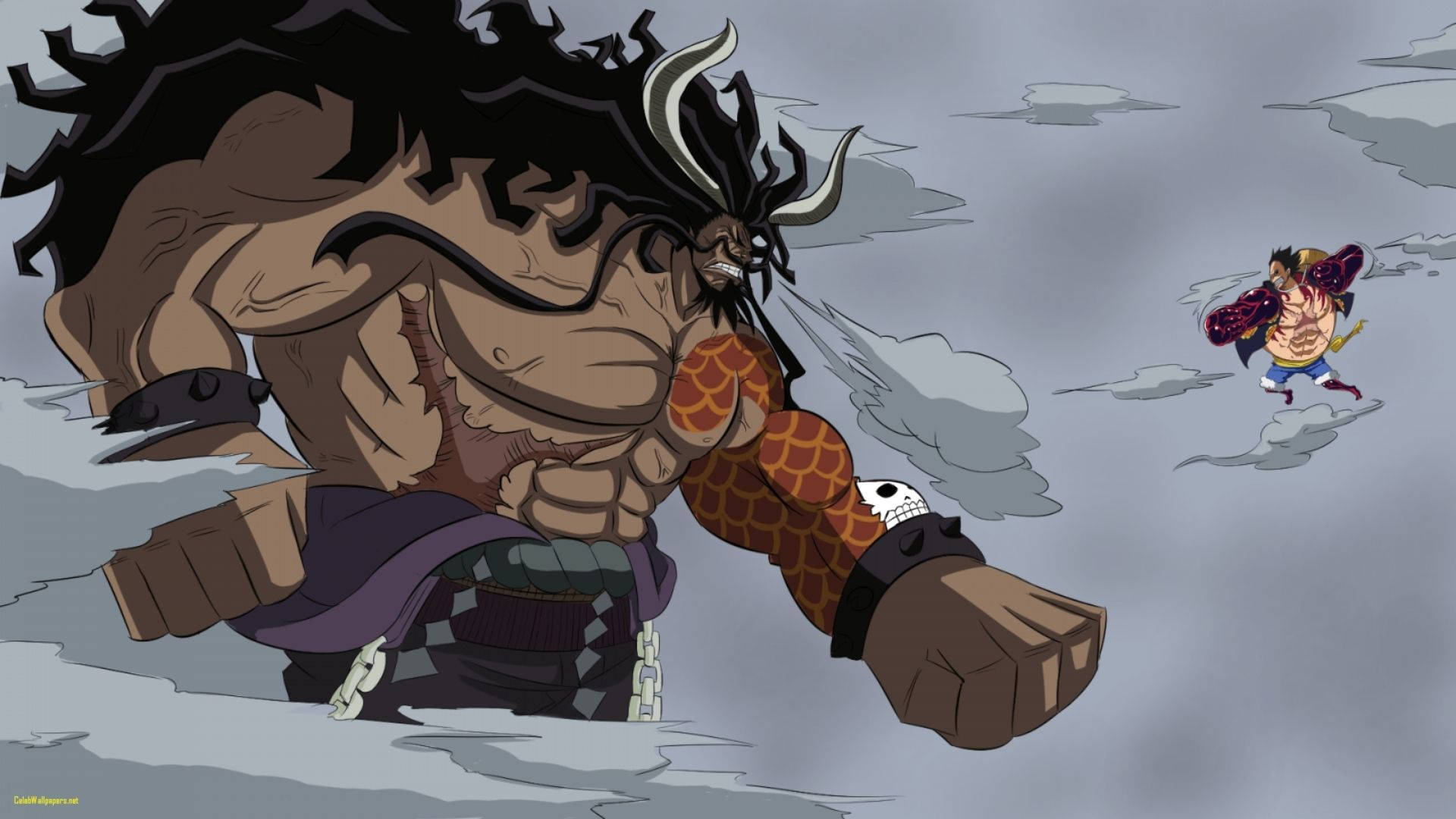 Luffy Gear 4 και Kaido σε ανθρώπινη μορφή Ταπετσαρία