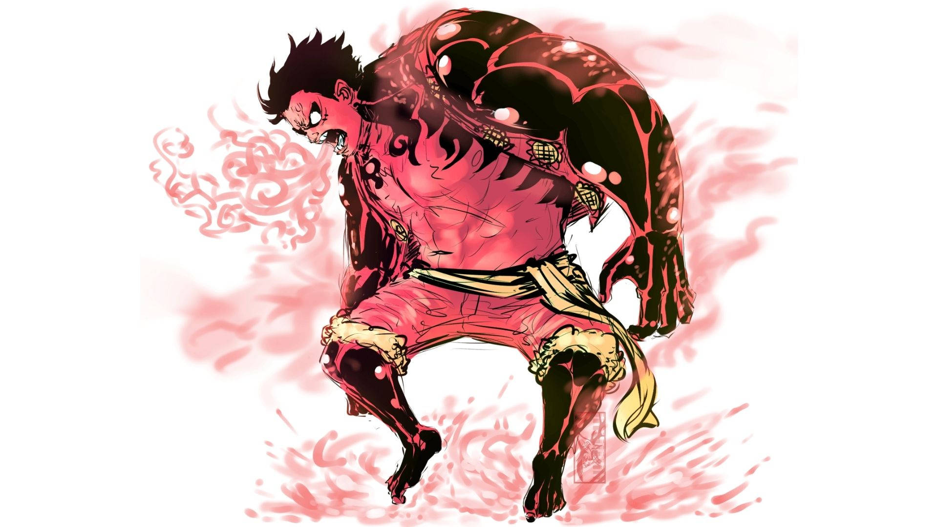 Luffy Gear 4 Κόκκινο Σώμα Ταπετσαρία
