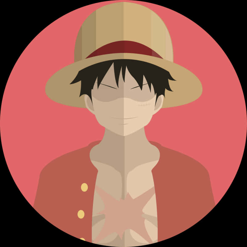 Διανυσματικό Πορτρέτο Luffy με Ψάθινο Καπέλο Ταπετσαρία