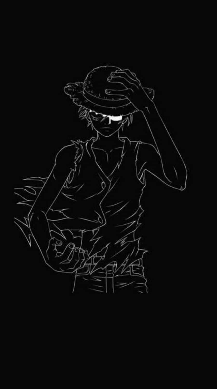 Ασπρόμαυρο Σκίτσο Του Luffy Για Κινητό Ταπετσαρία