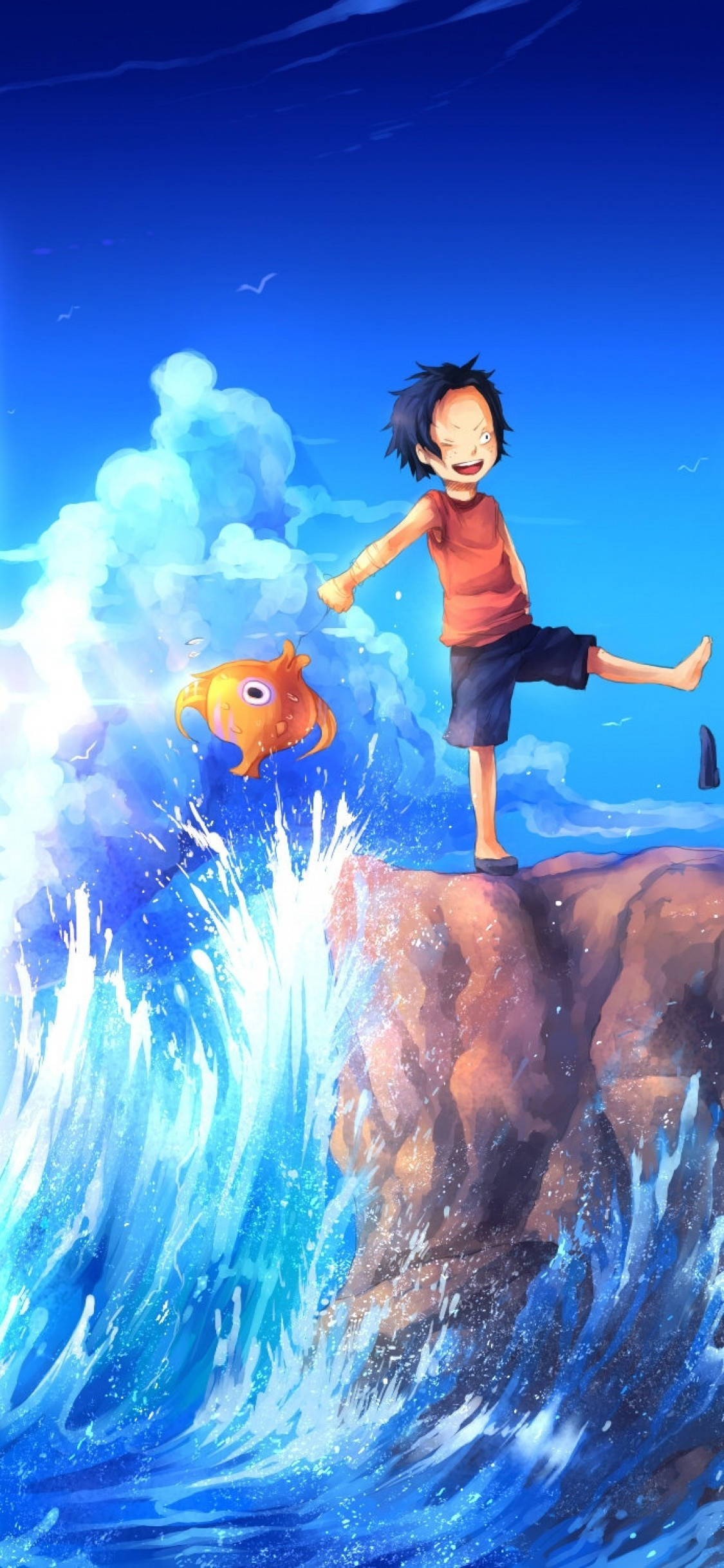 Luffy Στον Ωκεανό One Piece iPhone Ταπετσαρία