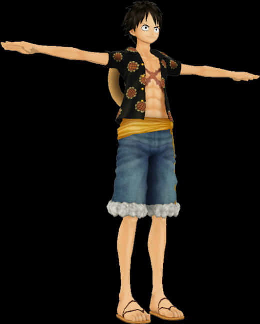 Ο Luffy από το One Piece τεντώνει τα χέρια του Ταπετσαρία