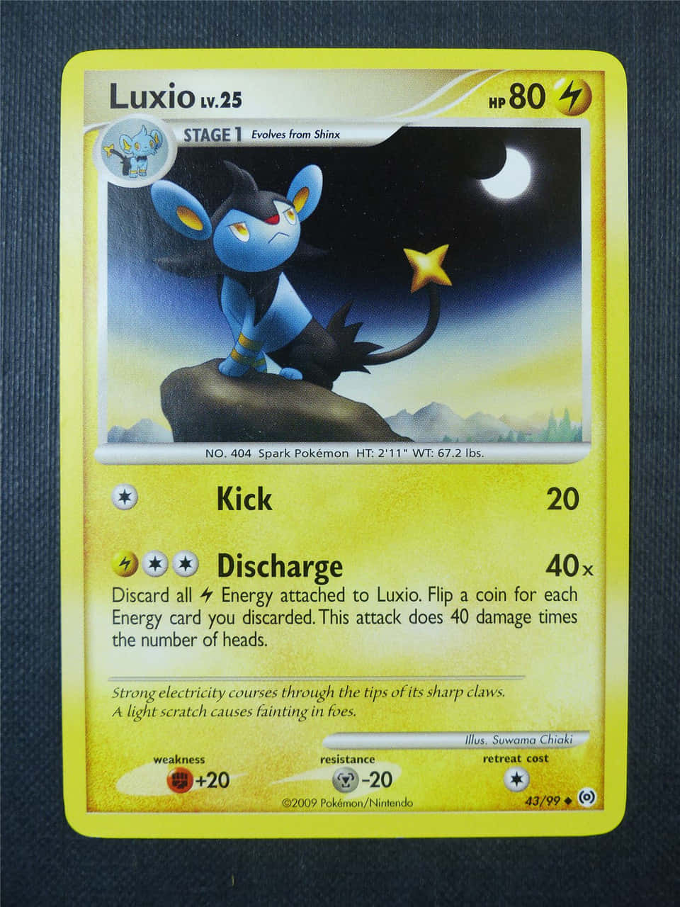 Luxio Pokemon Trading Card Μπλε Φόντο Ταπετσαρία