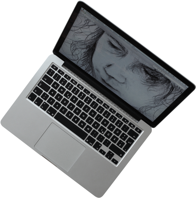 MacBook Pro με σκίτσο στην οθόνη Ταπετσαρία