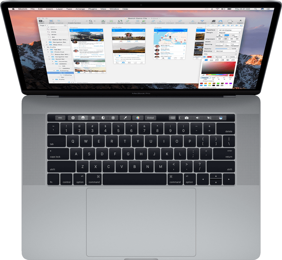 MacBook Pro με Touch Bar Ανοιχτό Ταπετσαρία