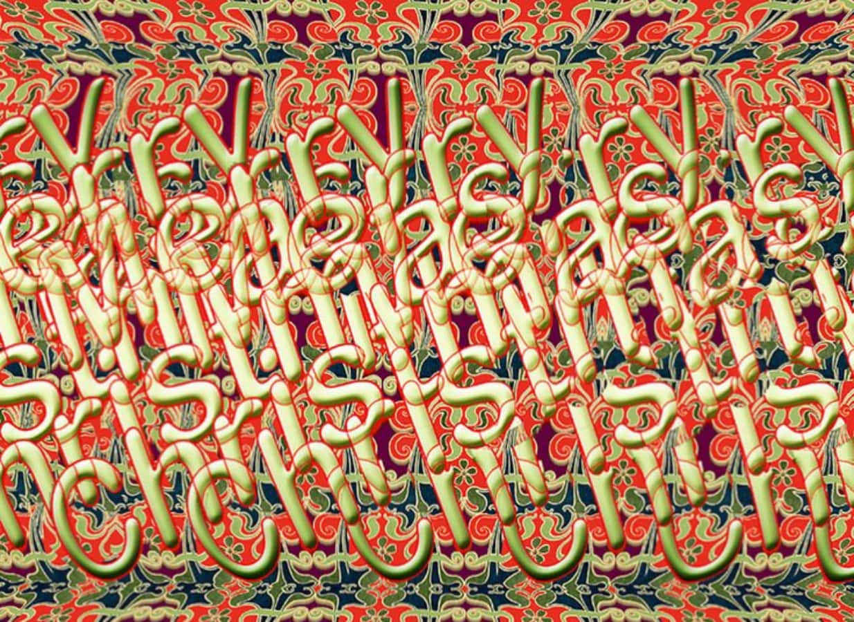 Χαρούμενα Χριστούγεννα Magic Eye 3D Στερεόγραμμα Ταπετσαρία