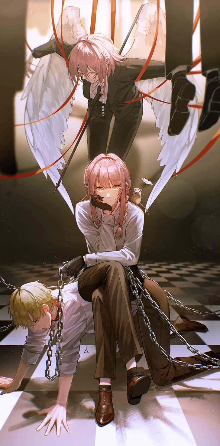 Makima βασανίζει τον Chainsaw Man PFP Ταπετσαρία