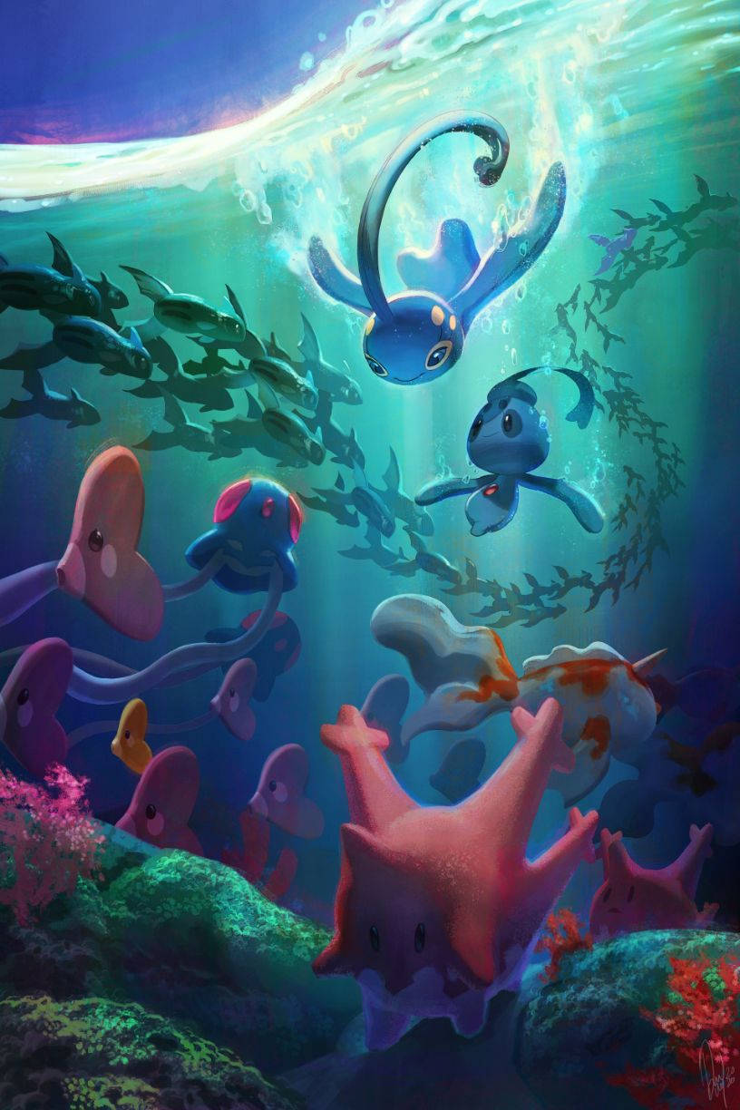 Υποβρύχιο Manaphy Water Type Pokemon Ταπετσαρία