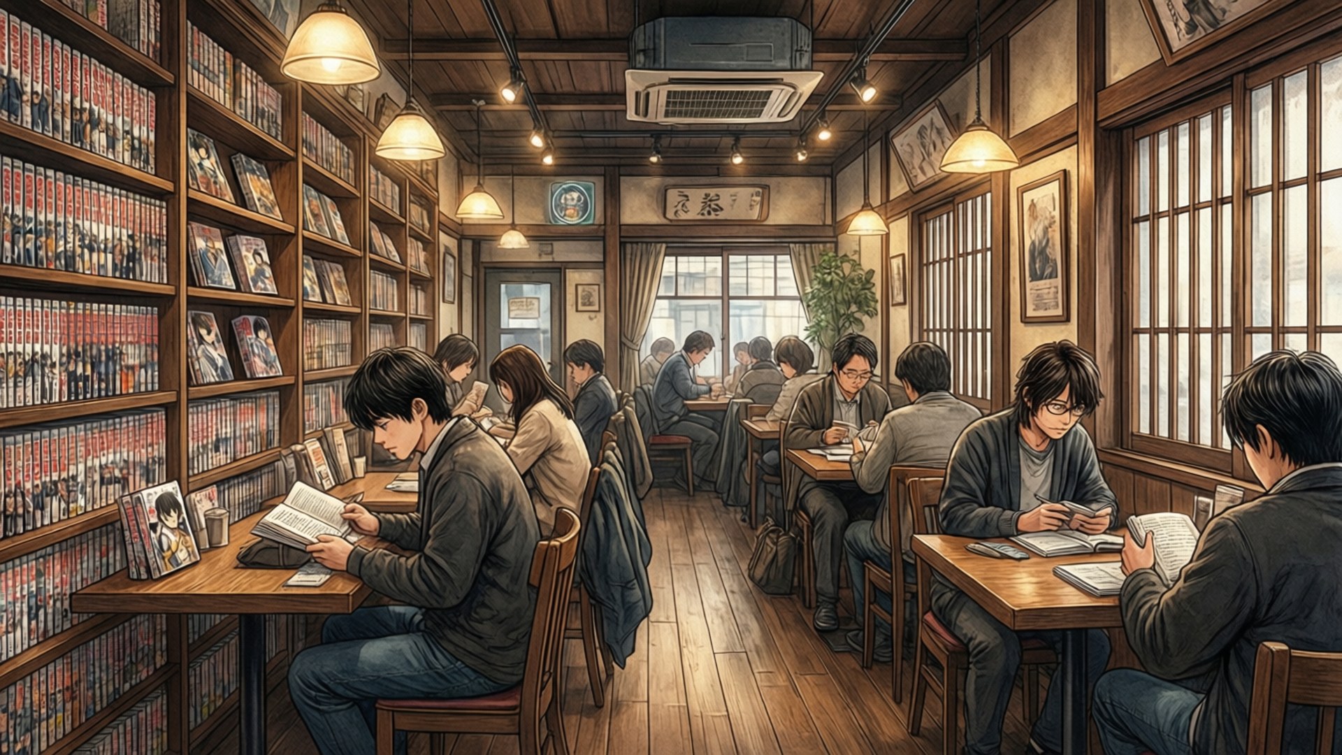 Εσωτερικό Manga Cafe Ταπετσαρία