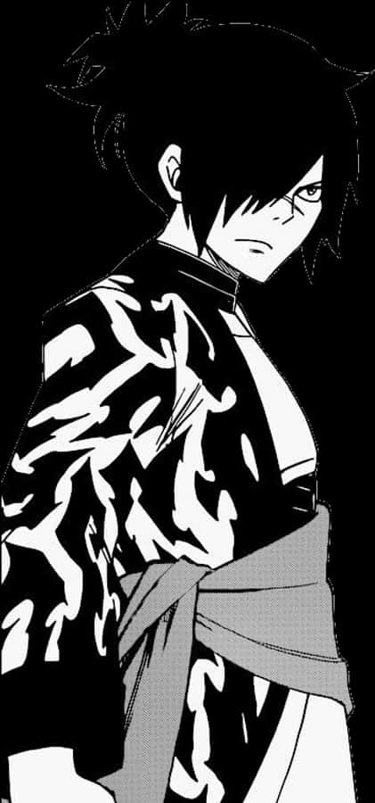 Manga_ Χαρακτήρας_ Ασπρόμαυρο Ταπετσαρία