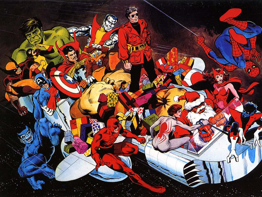Marvel Χριστούγεννα Φύλακες του Γαλαξία Ταπετσαρία