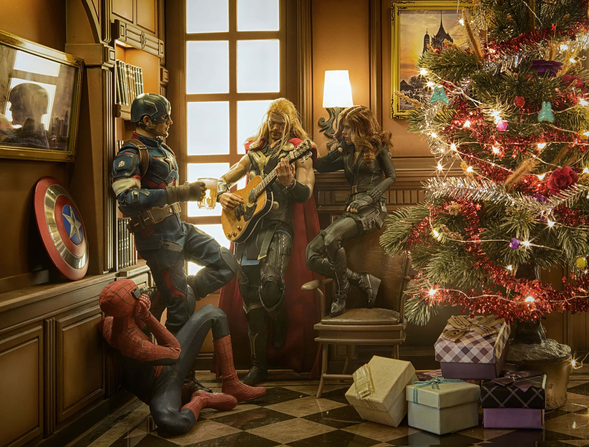 Marvel Χριστουγεννιάτικο Δέντρο Υπερήρωες Ταπετσαρία