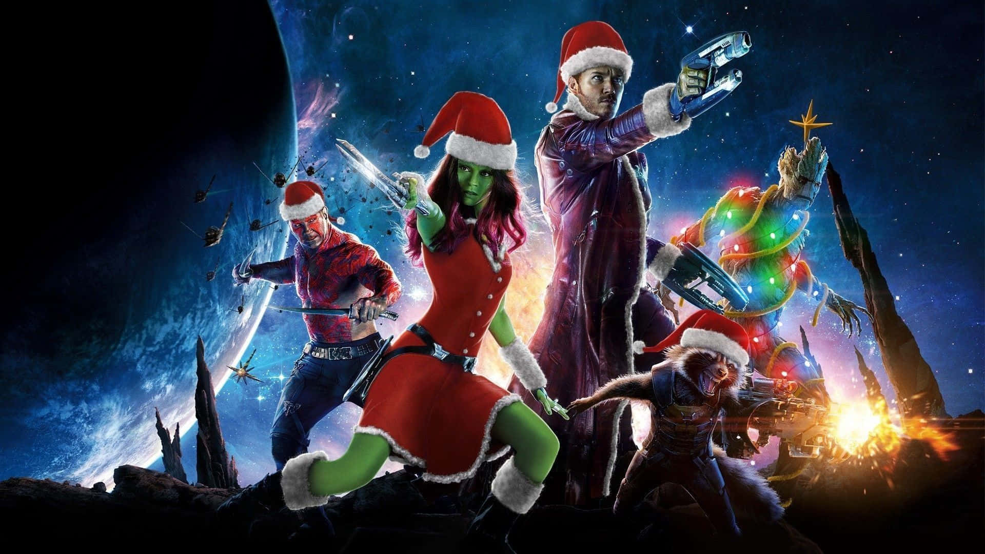 Marvel Χριστούγεννα Φύλακες του Γαλαξία Αφίσα Άγιου Βασίλη Ταπετσαρία