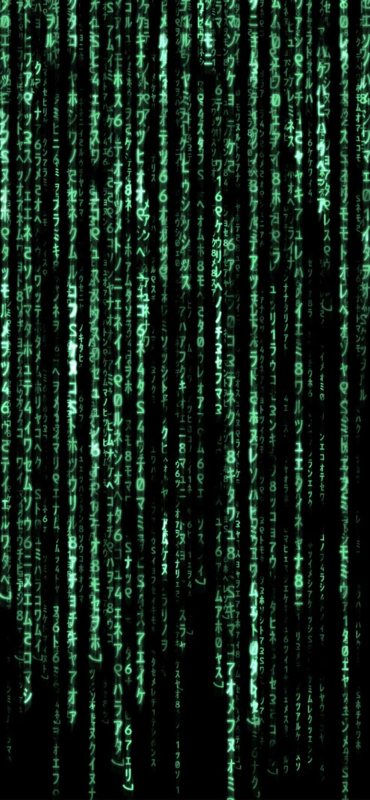 ο κώδικας του matrix εμφανίζεται σε πράσινο χρώμα Ταπετσαρία