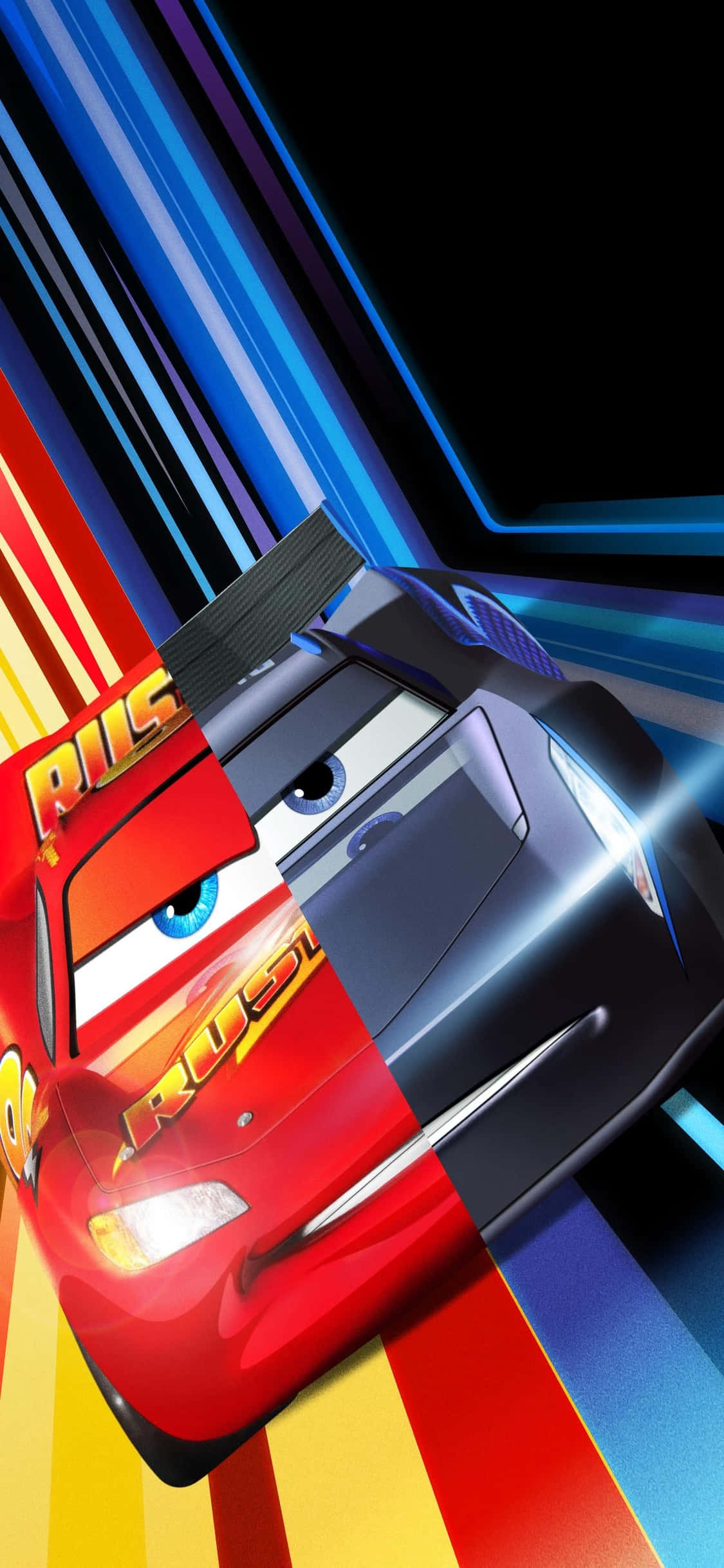 Ο McQueen και ο Jackson Storm σε ταπετσαρία για iPhone X από τα Αυτοκίνητα Ταπετσαρία