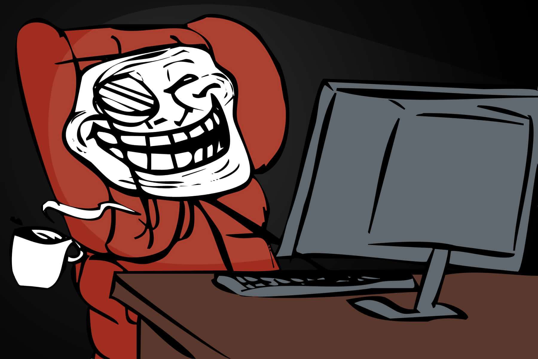 Αστείο φόντο με το meme Troll Face Ταπετσαρία