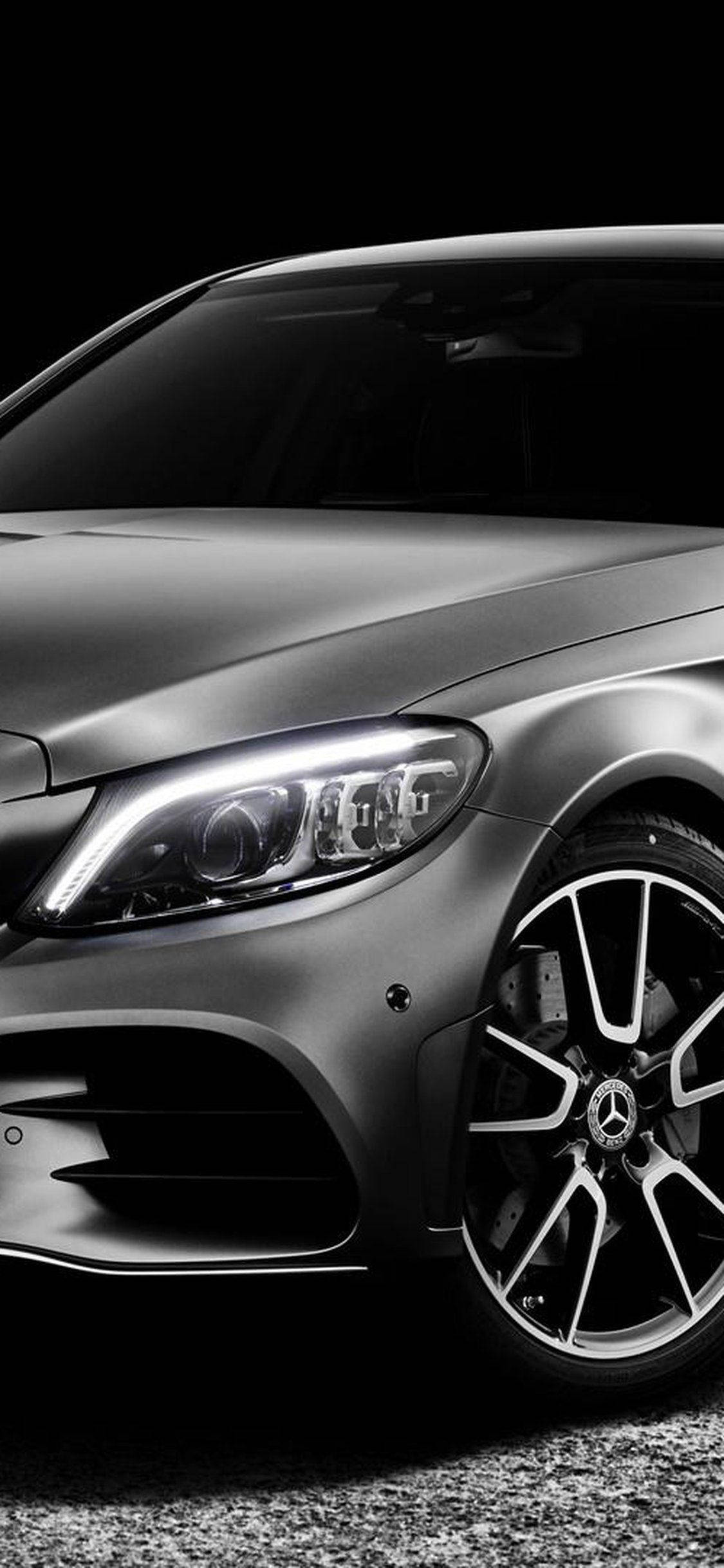 Ασημί Mercedes Benz Προβολέας iPhone Ταπετσαρία