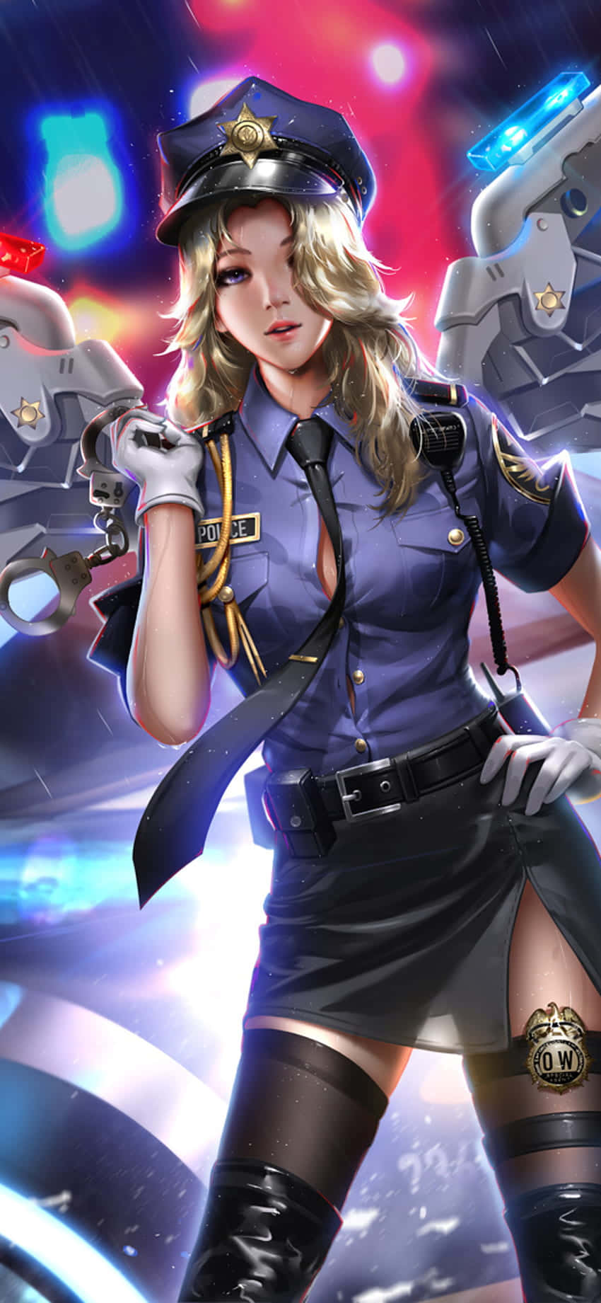Mercy Αστυνομική Στολή iPhone XS Overwatch Φόντο Ταπετσαρία