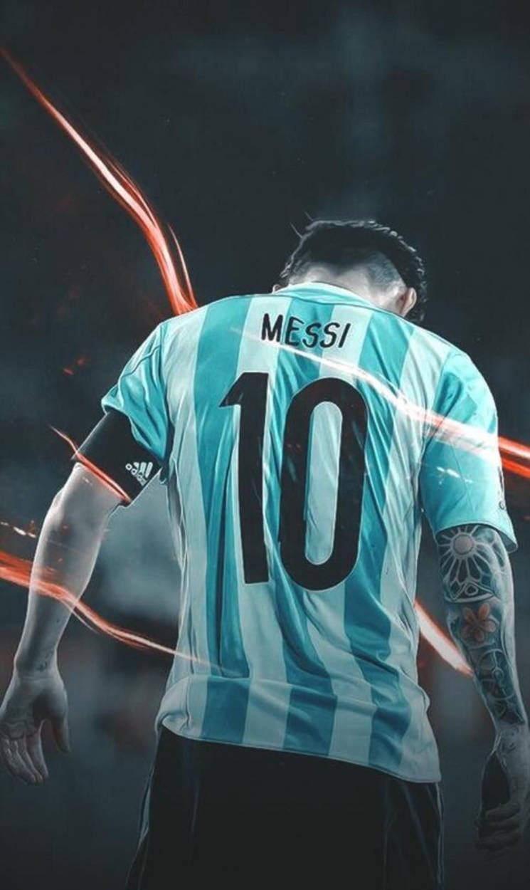 Messi Αργεντινή Πορτοκαλί Φως Ταπετσαρία