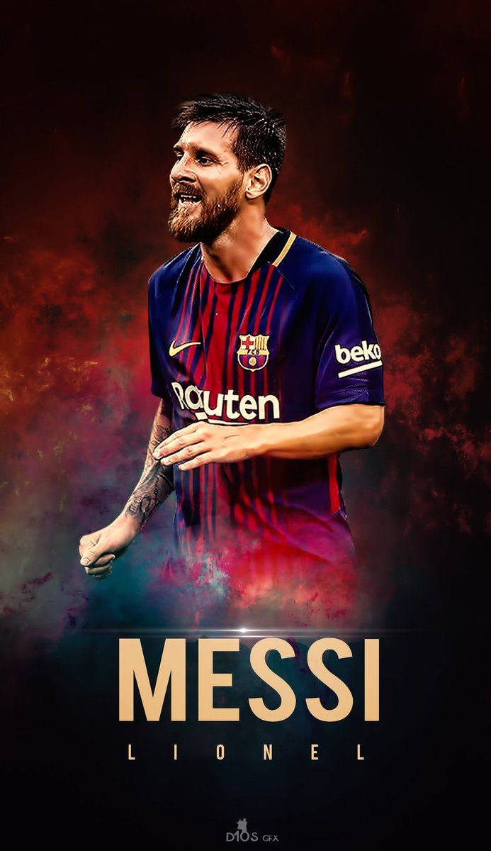 Messi Lionel σε καπνιστό σκούρο κόκκινο φόντο ταπετσαρία τέχνης — Messi Ταπετσαρία