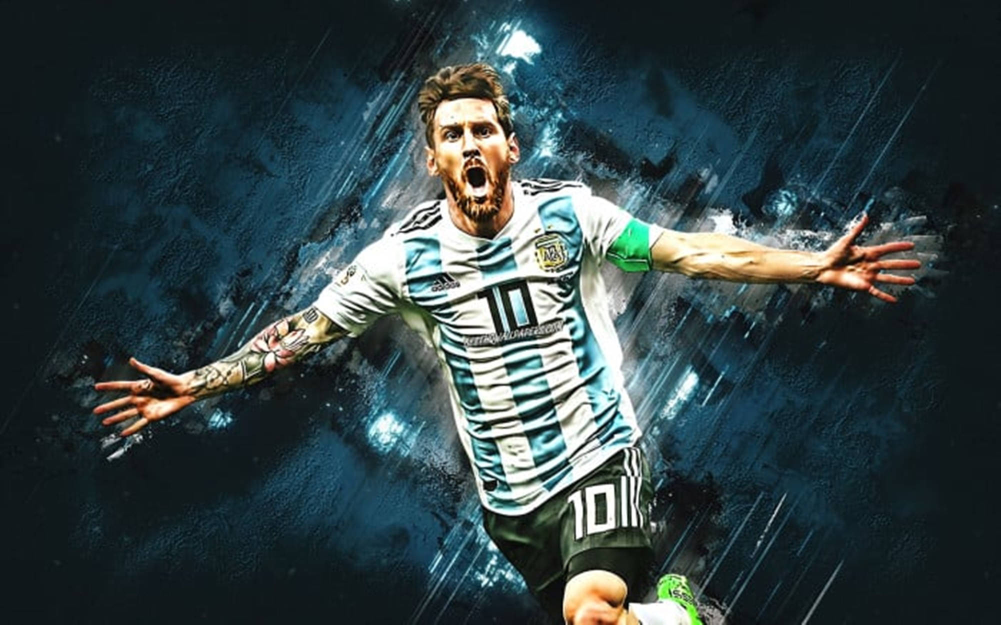 Messi Αργεντινή Αισθητική Μπλε Ταπετσαρία