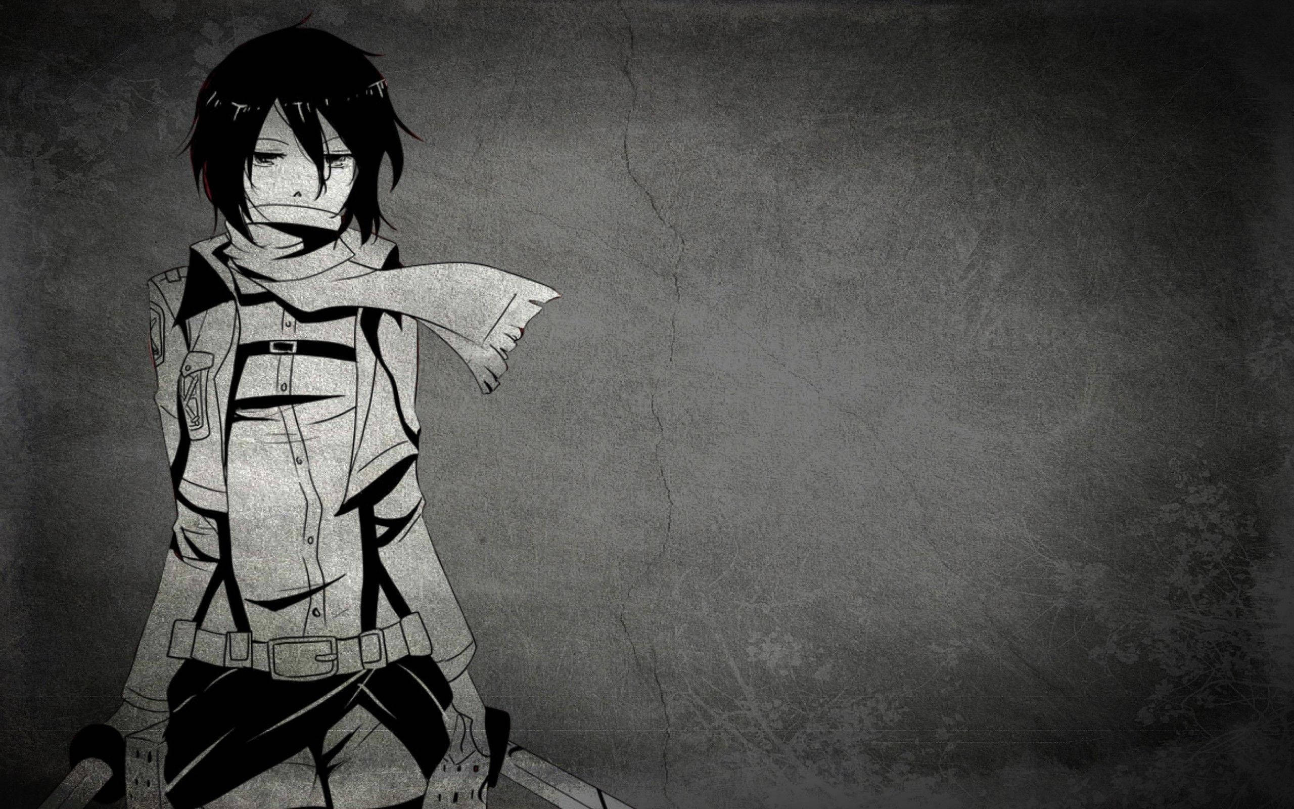 Mikasa Ackerman Μαύρο Anime Ταπετσαρία