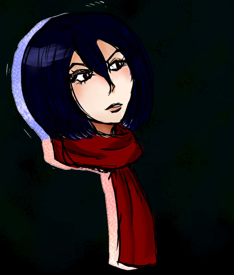 Καλλιτεχνικό πορτρέτο της Mikasa Ackerman Ταπετσαρία