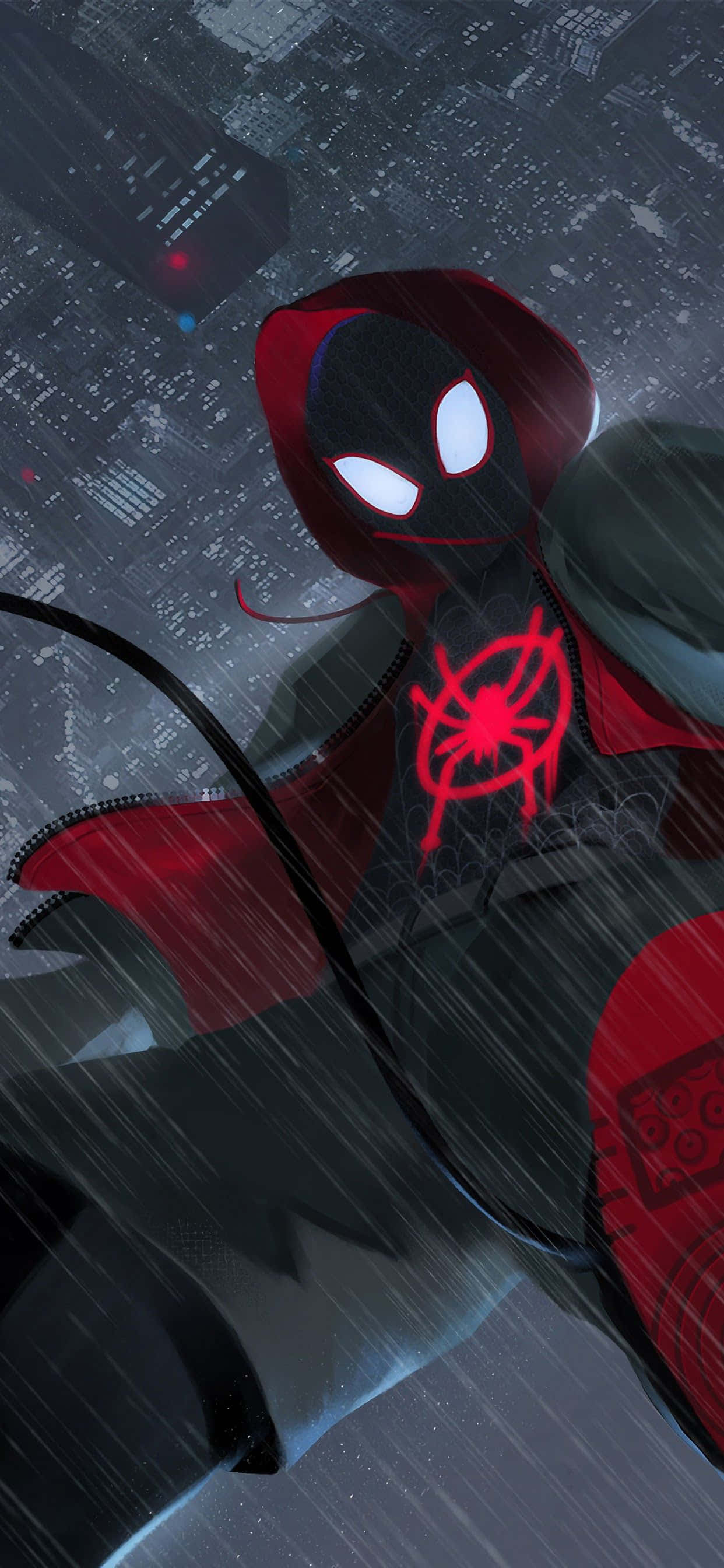 Miles Morales iPhone χαμηλή γωνία λήψης Ταπετσαρία