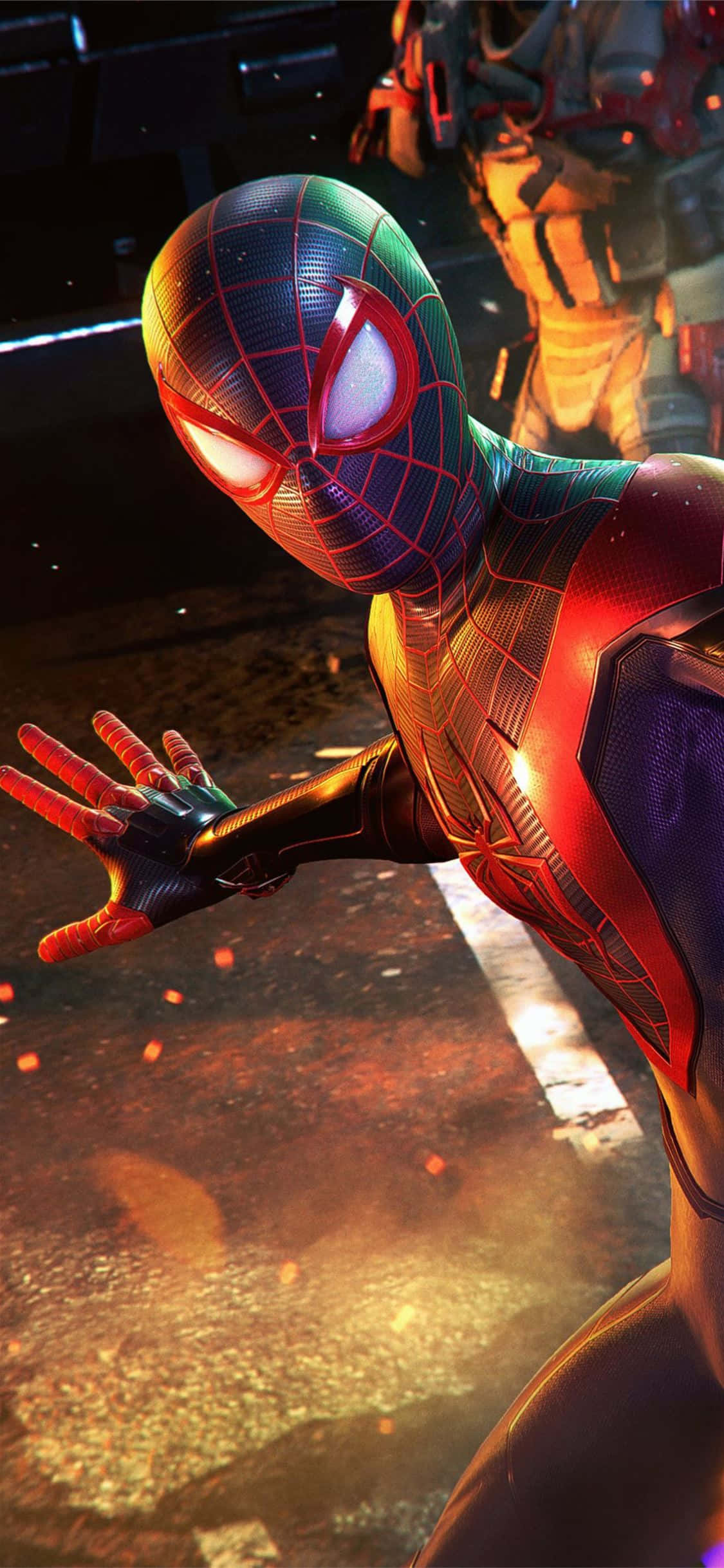 Ο Miles Morales ορμά για δράση στο iPhone του Ταπετσαρία