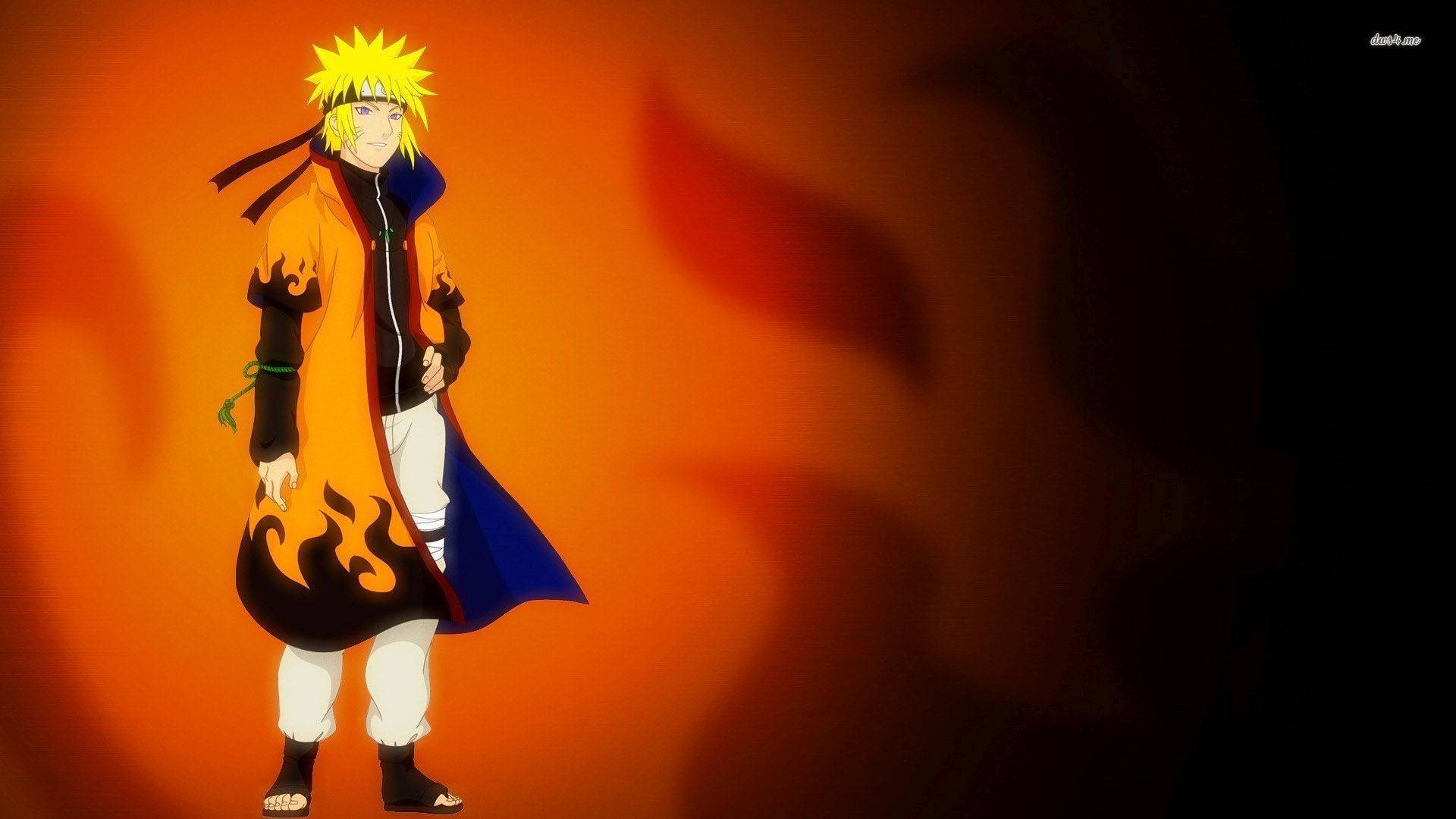 Ταπετσαρία Naruto Shippuden με τον Minato με πορτοκαλί παλτό. — Naruto Ταπετσαρία