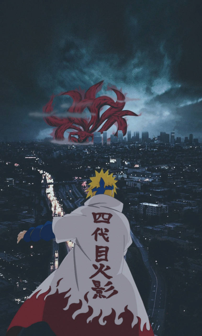 Minato εναντίον Εννιάουρου Θηρίου Αισθητική Naruto Ταπετσαρία