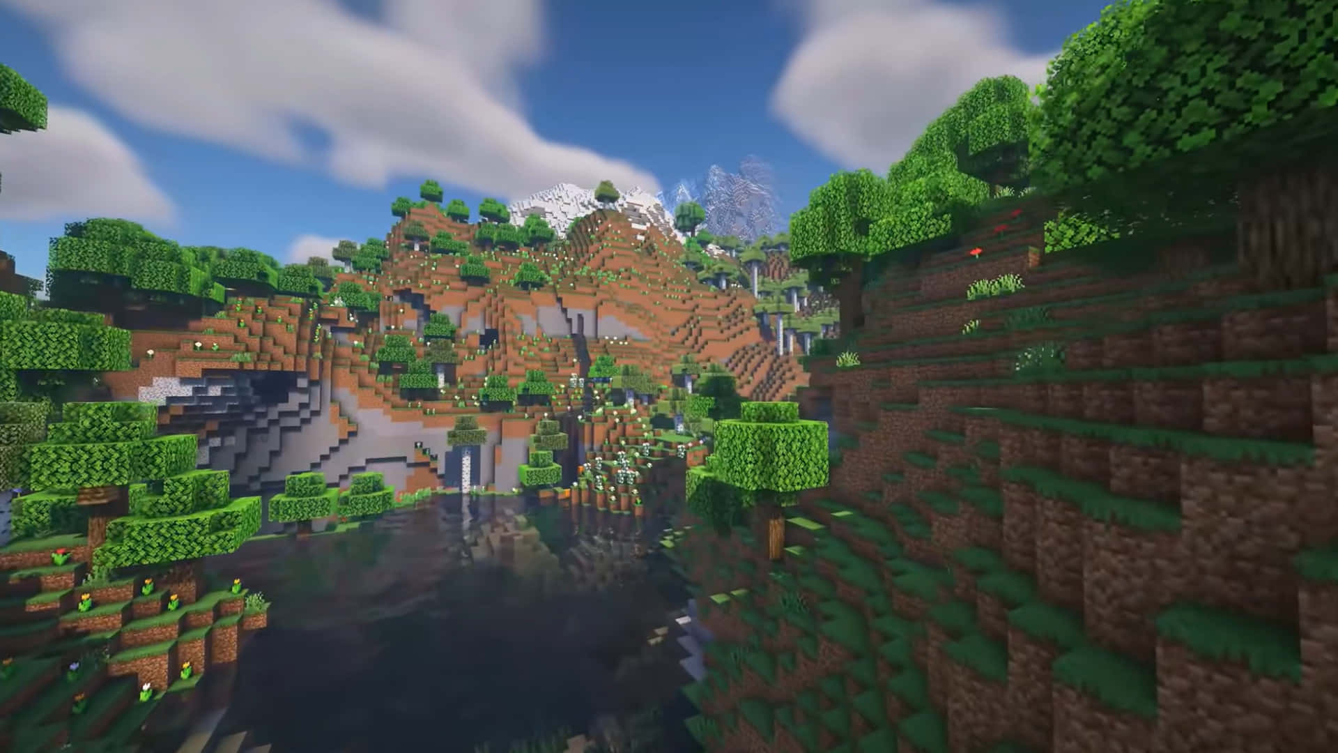 Βουνό του Minecraft με Ποτάμι Ταπετσαρία